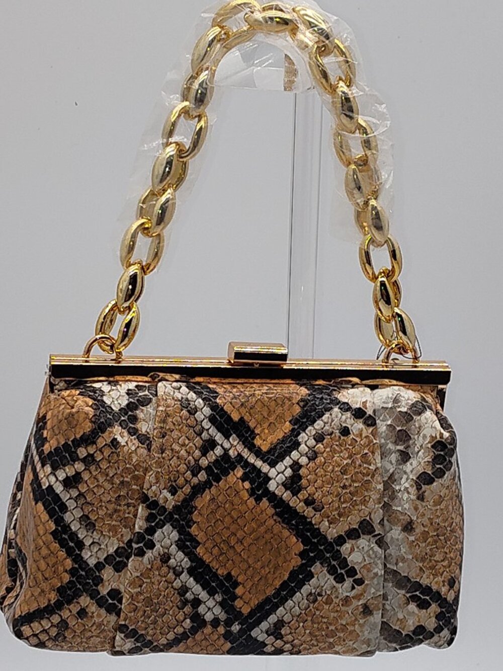 Sandstone Python Structured Mini Crossbody - The Exotic Luxe Edit